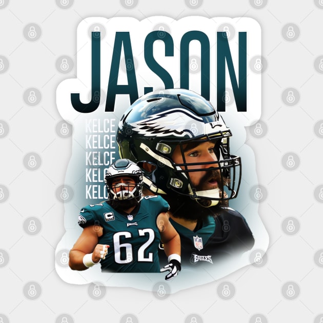 Jason Kelce Legend Vintage Sticker by RansomBergnaum